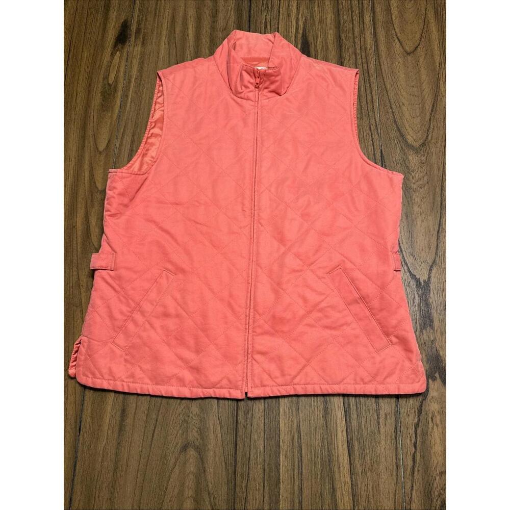 Orvis‎ Women's Sleeveless  Quilted Lined  Vest Coral Size Medium